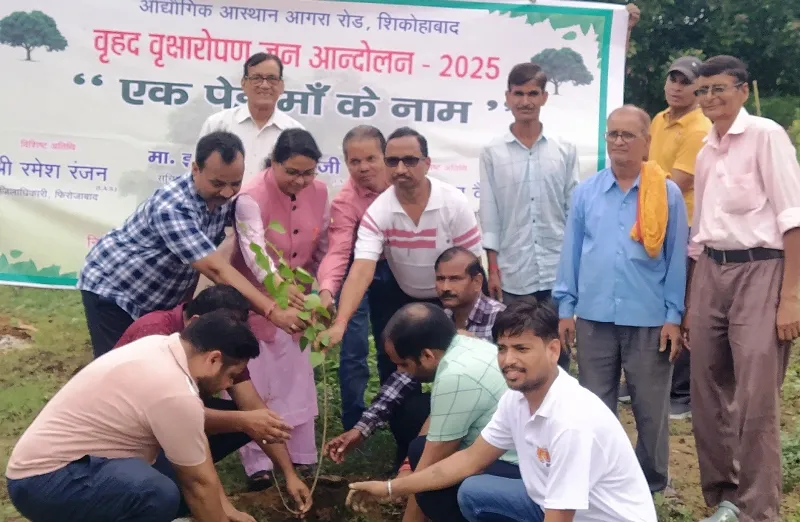 शिकोहाबाद: उपायुक्त जिला उद्योग केंद्र ने औद्योगिक क्षेत्र में किया पौधा रोपण
