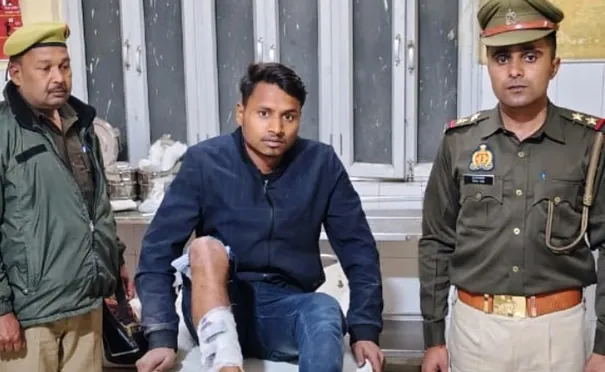 फिरोजाबाद: मुठभेड़ में तीन बदमाश गिरफ्तार, गोली लगने से हुए घायल